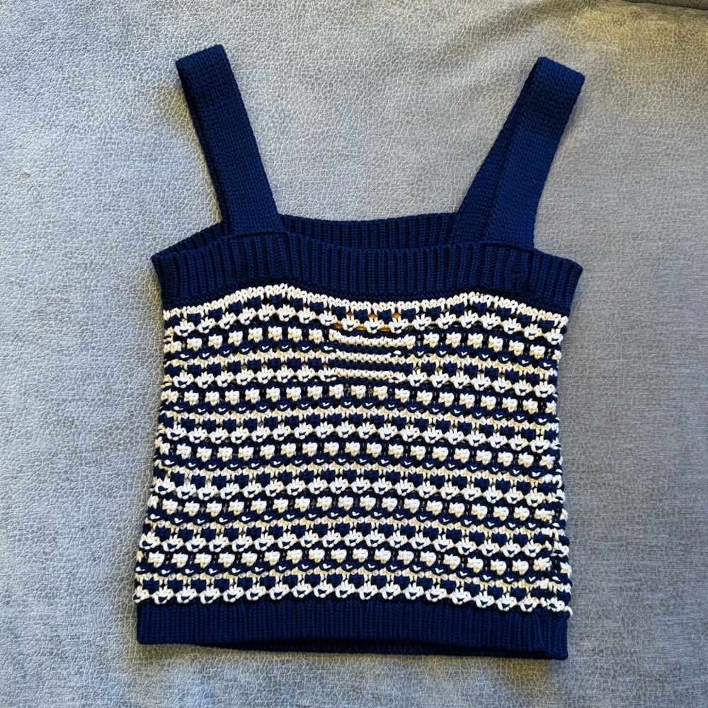 Navy and White Knit Camisole